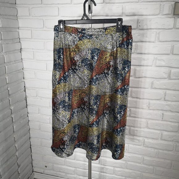 Danier Dresses & Skirts - NWT Danier Ladies Size 8 Blue Combo Lined A-Line Midi Length Skirt